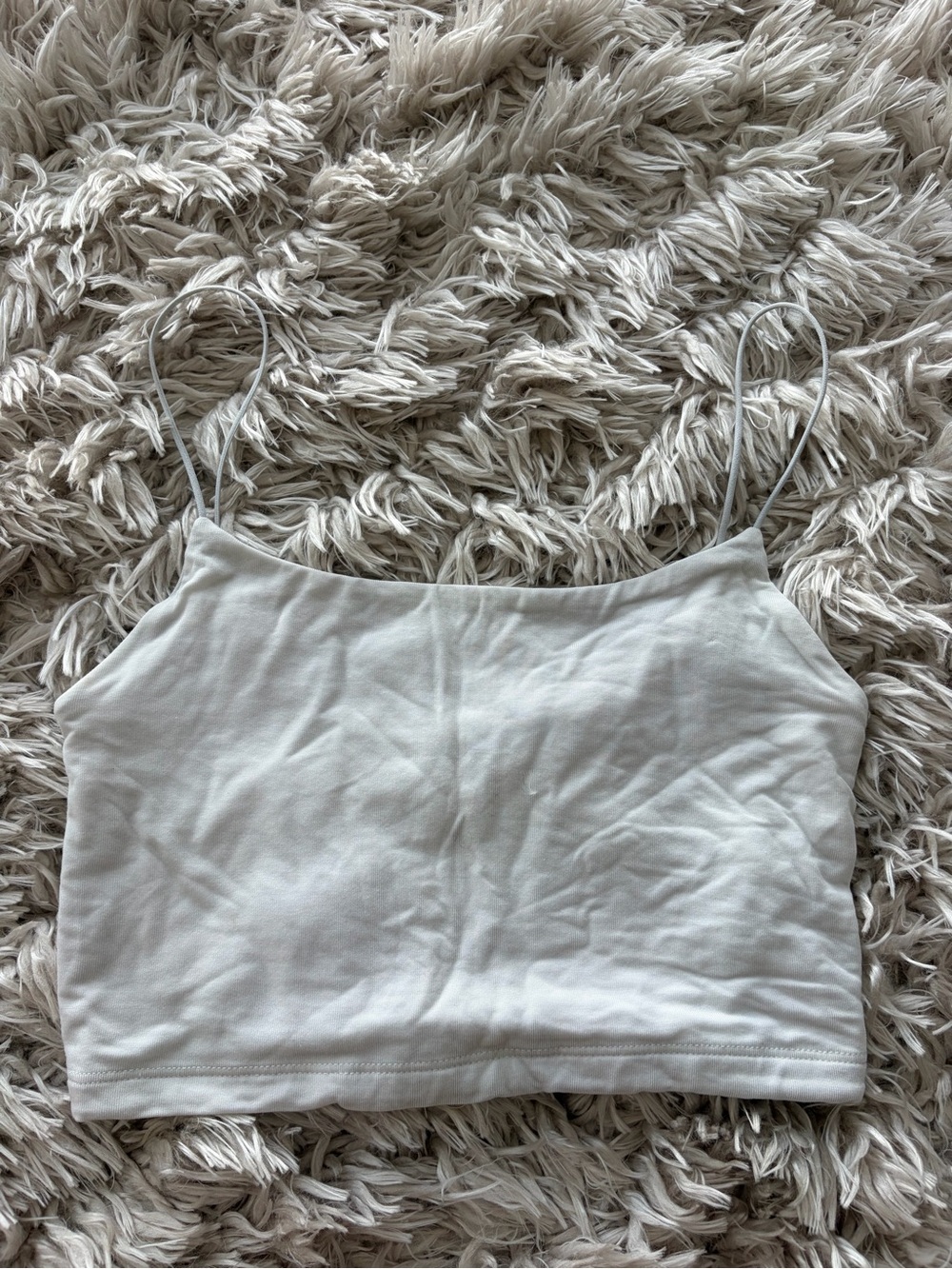 Wilfred White Spaghetti-Strap Crop Camisole